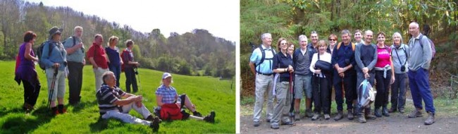 Groups of walkers on two of our guided walks.
