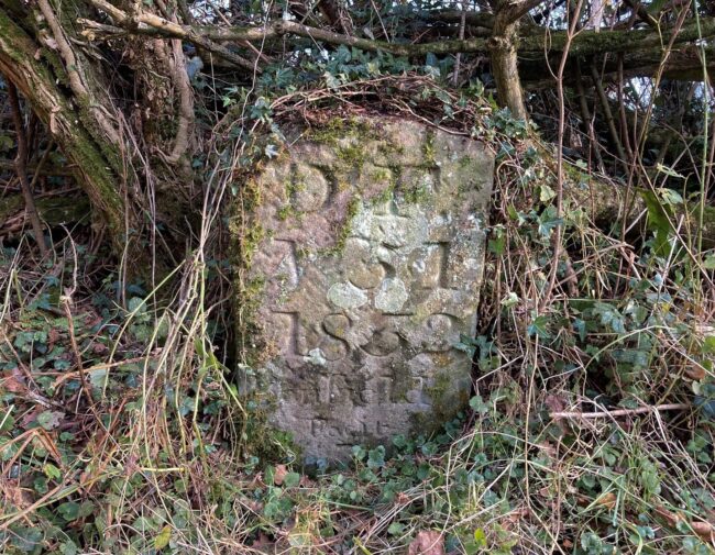 A photo of a boundary stone near Bream.